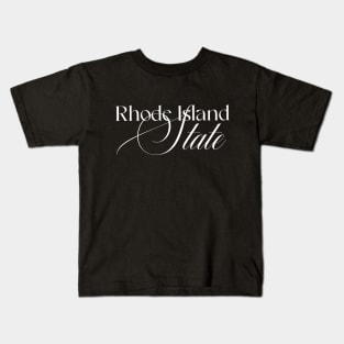 Rhode Island State word design Kids T-Shirt
